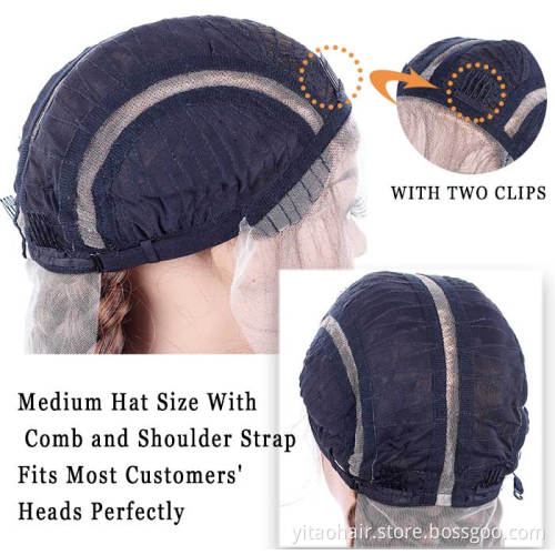 High Quality Braid Synthetic Wig Cornrows 4 Braids Hair dark blonde Braided  Lace Front Wigs with Baby Hair for Women